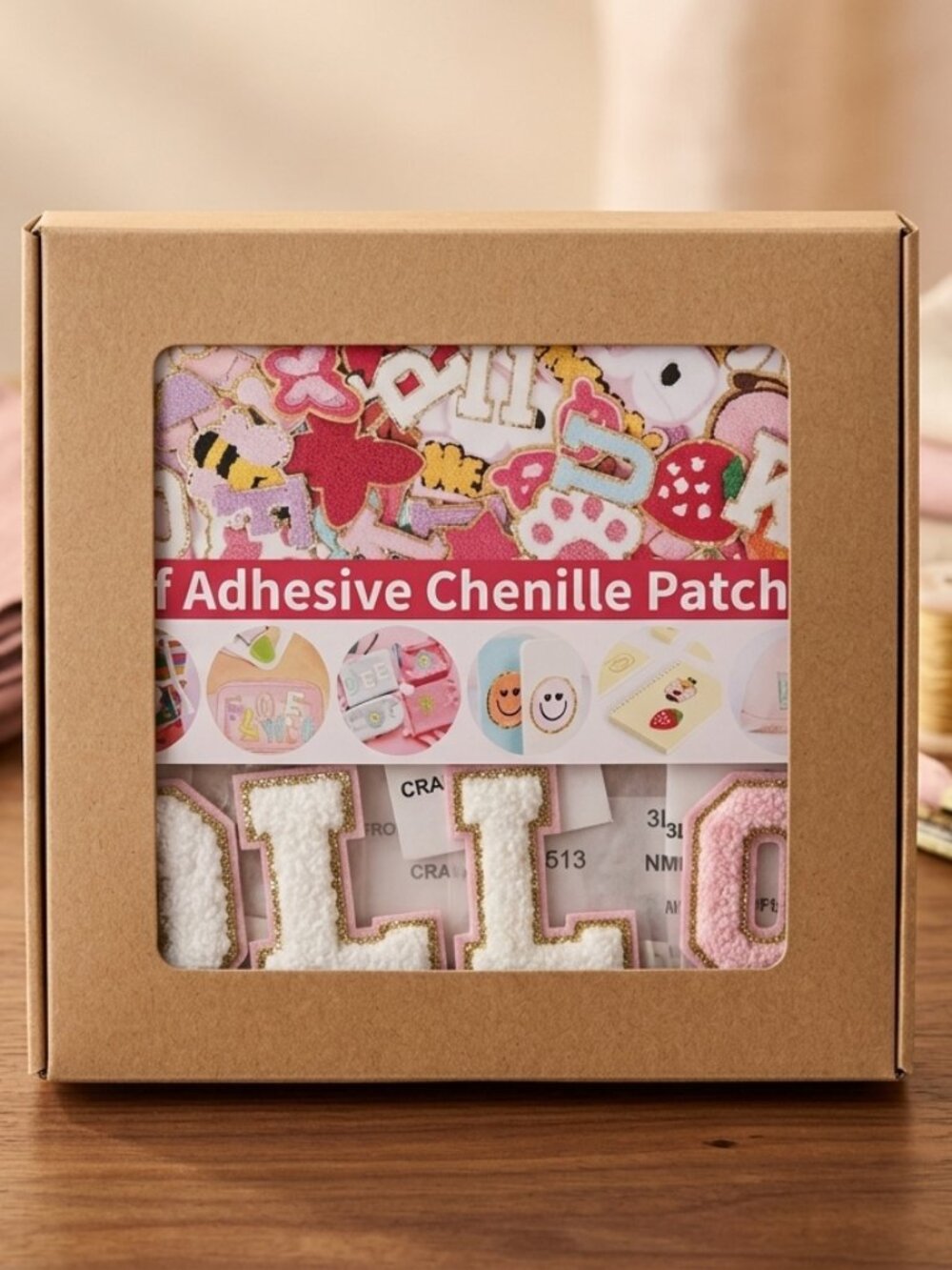 Pastel Chenille Letter Patches Kit – Self-Adhesive Monogram Craft Box